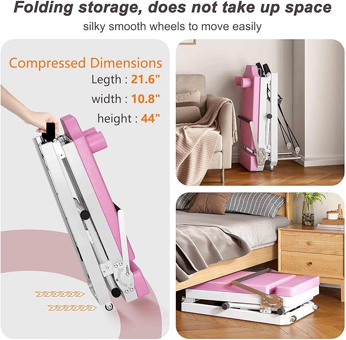 Foldable Pilates Reformer Machine for Home, 330 lb Capacity, Double Resistance, High-Density Cushion, Easy Assembly, Ideal for Home & Studio Workouts