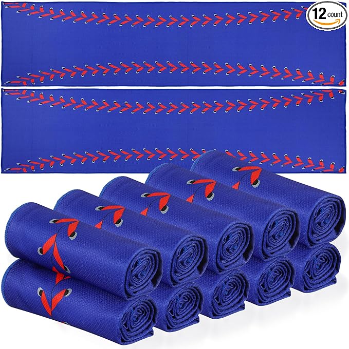 12 Pcs Cooling Towel Baseball Football Basketball Breathable Chilly Softball Soccer Ice Towel, 40"x12" Tennis Microfiber Accessories for Player