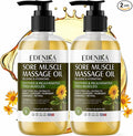Maximum Strength Sore Muscle Massage Oil for Massage Therapy with Pure Arnica, Deep Muscle Tension Relief & Joint Comfort Rub, Enhancing Circulation & Warming, 2-Pack