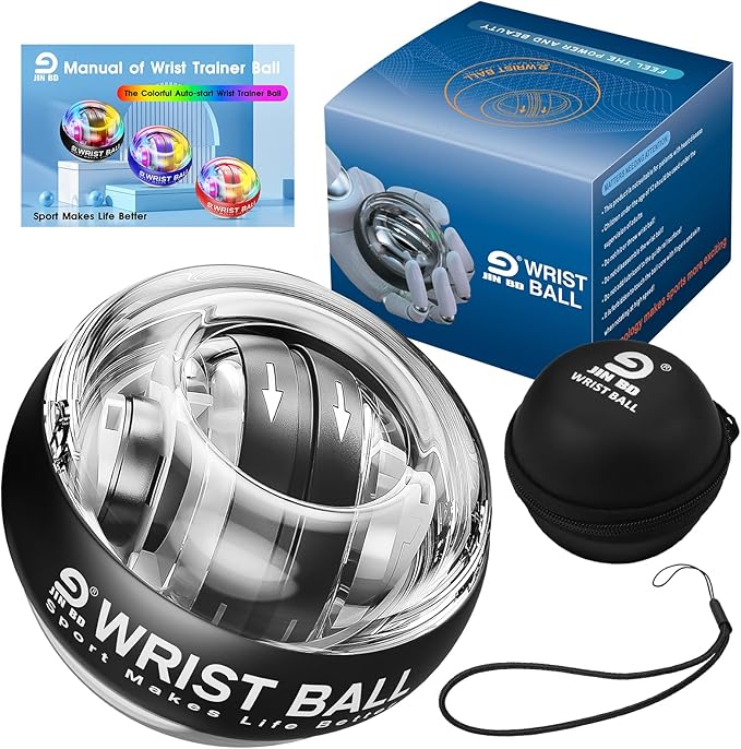 Wrist Trainer Ball Auto-Start Gyroscopic Forearm Exerciser Gyro Ball for Strengthen Arms, Fingers, Grip and Muscles