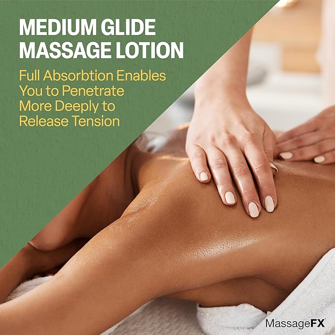 Massage FX Unscented Massage Lotion, 1 Gallon - Soothing Formula Provides Smooth Extended Glide - Non Sticky Formula Easy Glide Smooth Touch with Natural Botanicals for Ultra Spa Experience