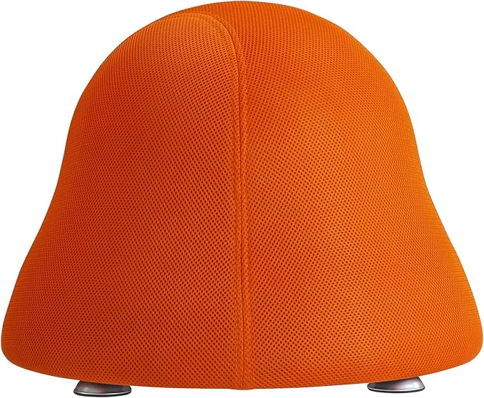 UrbanPro Low Profile Vinyl Upholstered Ball Chair, Orange Finish, Powder Coated Legs, Anti-Burst Exercise Ball, Active Seating for Kids, Encourages Posture and Balance, Lightweight Office or