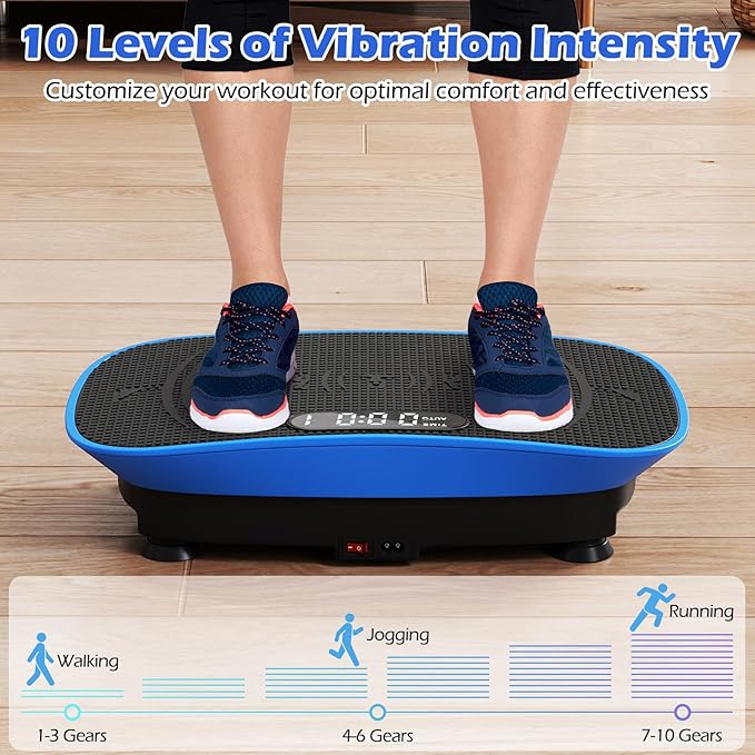Goplus Vibration Plate Exercise Machine, Vibrating Platform for Lymphatic Drainage w/Remote, LED Display, Home Workout Full Body Shake Board for Weight Loss