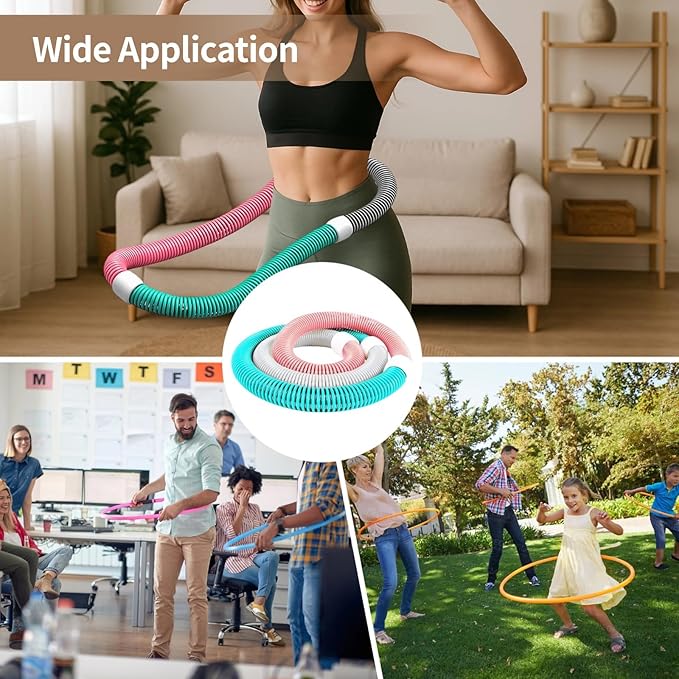 Fitness Hoop For Adults, Weighted 3.3Lbs/1.5Kg, Soft Spring Design, Pvc, Weight Loss, Exercise, Shape, Anytime
