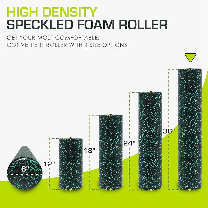 ProsourceFit High Density Foam Rollers Long, Firm Full Body Athletic Massage Tool for Back Stretching, Yoga, Pilates, Post Workout Muscle Recuperation
