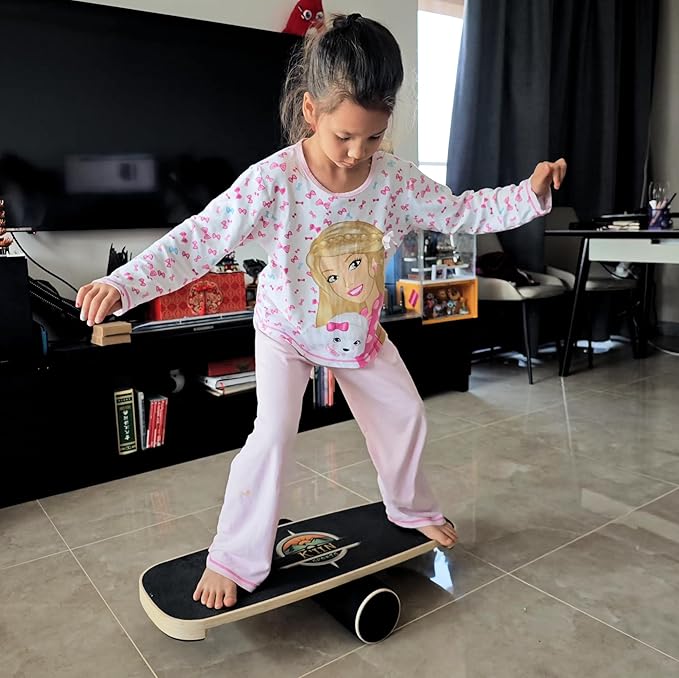 Kiin Balance Board Trainer, adjustable stoppers – Indo Board, Balancing Board for Surfing, Core Training, Wobble Board for Skateboarding, Surfing, Skating, Yoga and Fitness.
