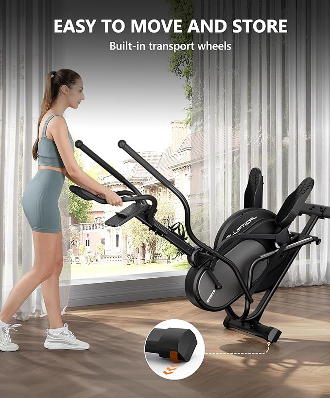 THERUN Elliptical Exercise Machine, 3-in-1 Cardio Climber Stepping Elliptical Machine for Home, Stair Stepper Elliptical Training Machines w/16 Levels Resistance, Pulse Sensor, LCD Monitor