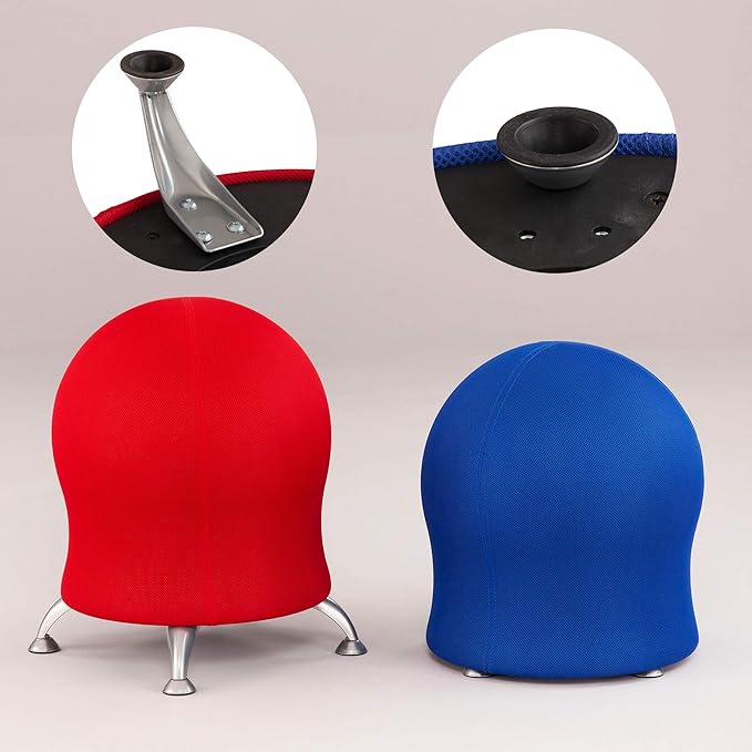 Safco, Zenergy Ball Chair, Active Seating, Anti-Burst, Inflatable Chair for Home Office and Classroom, Orange Mesh
