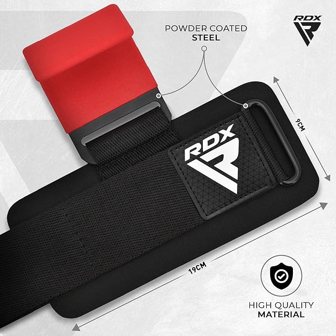 RDX Weight Lifting Hooks for Deadlifting (Pair) - 600Lbs Capacity - 8MM Neoprene Wrist Support Wraps - Grip Enhancer for Pull Ups Lat Pulldowns Rows - Adjustable Gym Workout Power Straps for Men Women