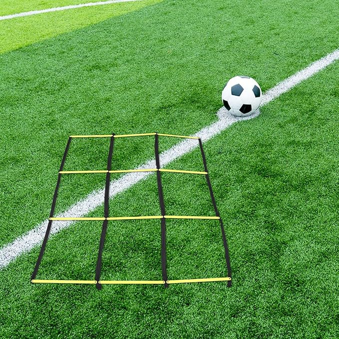 Agility Ladder Football Training Ladder Yellow Rope for Speed and Footwork Drills Portable Foldable Soccer for Sports Conditioning Workouts