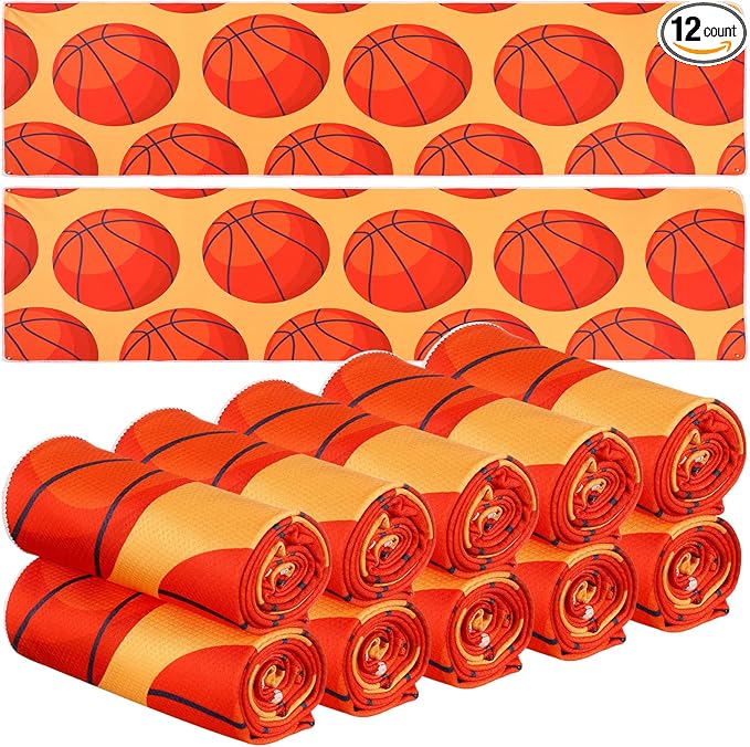 12 Pcs Cooling Towel Baseball Football Basketball Breathable Chilly Softball Soccer Ice Towel, 40"x12" Tennis Microfiber Accessories for Player