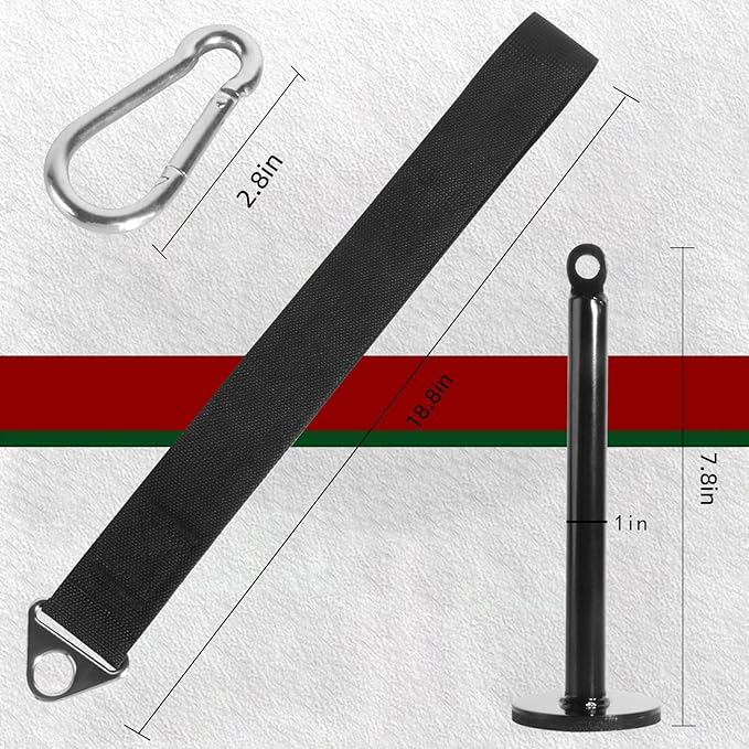 Arm Wrestling Training Strap with Loading Pin - Hand Grip Finger Wrist Belt Arm Forearm Exerciser Strengthener Workout Equipment - Compatible 1in or 2in Barbell Plates