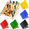 Poen 25 Pcs Graded Pinch Pin Exerciser, Finger Exerciser Hand Exercise Equipment with Wooden Storage Stand Occupational Trainer Tools Pinch Hand Clips for Conditioning Grip Strength Trainer