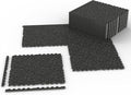 Mikolo 0.56'' Thick 12 Pcs 48 Sq Ft Gym Flooring Mats, High-Density EVA Foam with Rubber Top, Interlocking Exercise Equipment Mats for Home Gym, Protective Workout Mat
