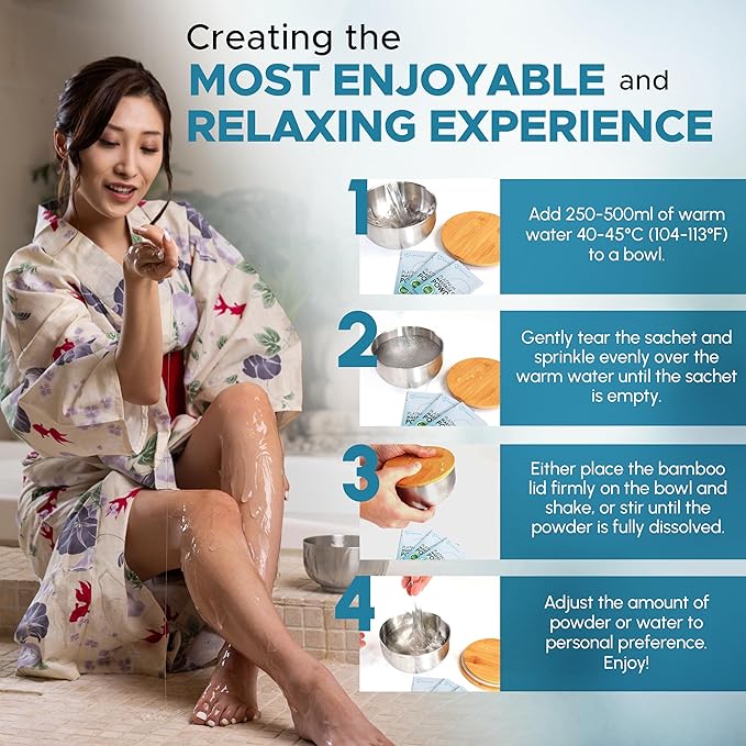 Premium Massage Gel Powder (Pack of 2) | 5g Travel Sachet Makes 500ml/ 16.9 fl oz | Made in Japan | Paraben & Glycerine Free
