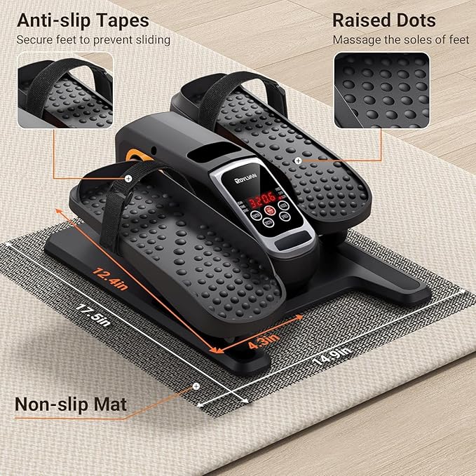 Under Desk Elliptical Exercise Machine, Electric & Portable Ellipse Leg Exerciser, Quiet Seated Pedal Elliptical for Seniors Adult with Remoter, 12 Adjustable Speeds, 2 Modes for Home Office