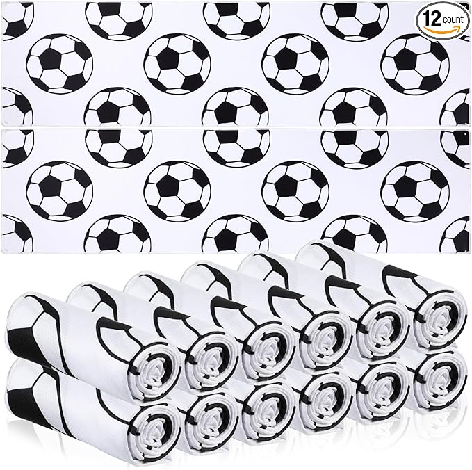 12 Pcs Cooling Towel Baseball Football Basketball Breathable Chilly Softball Soccer Ice Towel, 40"x12" Tennis Microfiber Accessories for Player