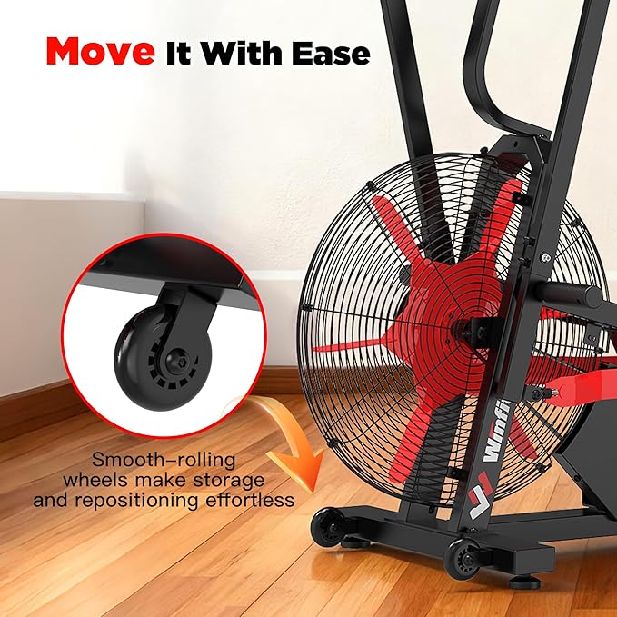 Air Bike,Air-Resistance Exercise Fan Bike With Dual Acction Handlebars for Home Cardio Workout,Adjustable Indoor Cycling Bike,330lb Weight Capacity APP Connection Customizable Monitor