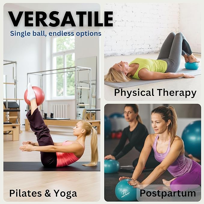 ProBody Pilates Ball 9 Inch - Small Exercise Ball for Stability, Barre, Core, Ab Workouts, Yoga, & Physical Therapy