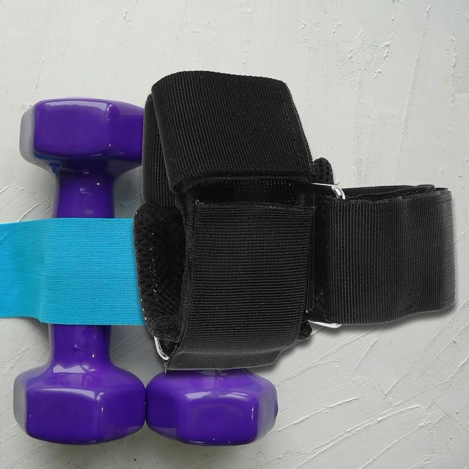 Leg Exercise Weight Strap with Dumbbell Attachment, No Slip Ankle Strap for Tibialis Workout and Strength Training, Adjustable Foot Lifting Weight for Gym Leg Extension and Muscle