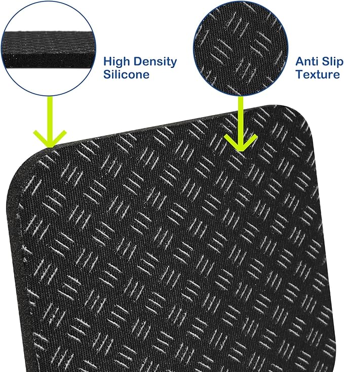 4 Pcs Walking Pad Mat, Treadmill Mat Pads, 4" x 4" x 0.2" Double-Sided Non-Slip Exercise Equipment Mat, High Density Silicone Anti Vibration Pad for Protect Floors, Noise Reduction