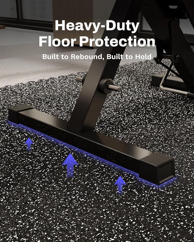 AIRHOP 0.79in Thick 96 Sq Ft Exercise Equipment Mats, 24 Tiles Upgraded Rubber Top with High Density EVA Foam, Large Interlocking Puzzle Gym Flooring for Home Gym, Heavy Weight Workout,Black & White