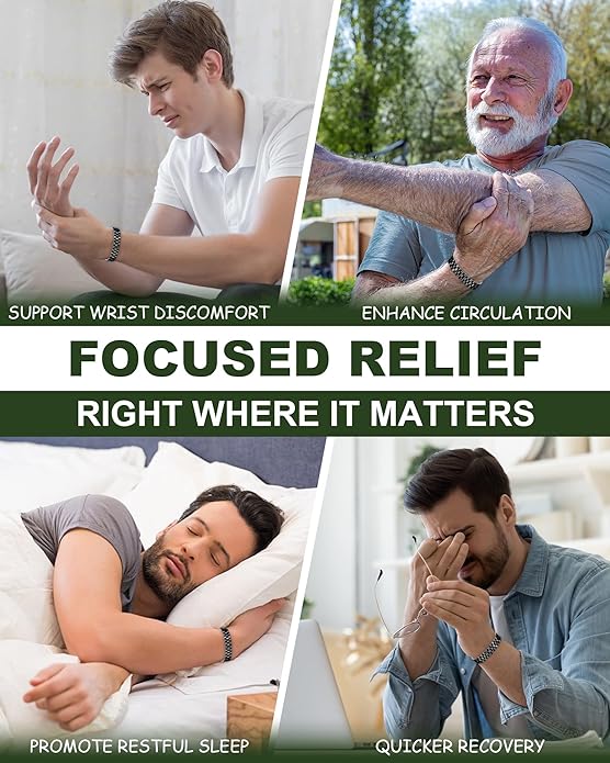 MagEnergy Mens Copper Magnetic Bracelets, 99.9% Pure Copper Bracelet with Double-Row Strength Magnets, Adjustable Jewelry with Sizing Tool