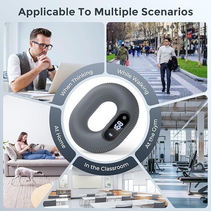 Smart Grip Strength Trainer with Bluetooth App - Squeeze to Control Videos, Play Games & Track Data, Soft Portable Hand Exerciser for Strength, Stress Relief & Rehab