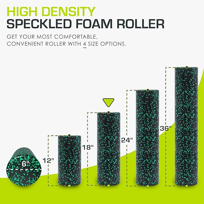 ProsourceFit High Density Foam Rollers Long, Firm Full Body Athletic Massage Tool for Back Stretching, Yoga, Pilates, Post Workout Muscle Recuperation