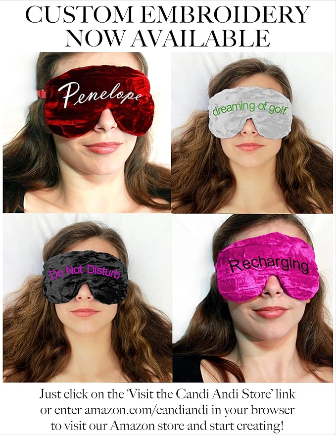 Handmade Weighted Sleep Eye Mask Yoga Pillow - Flax Seed Fill - Unscented - Ruby Red - TEMF-RD