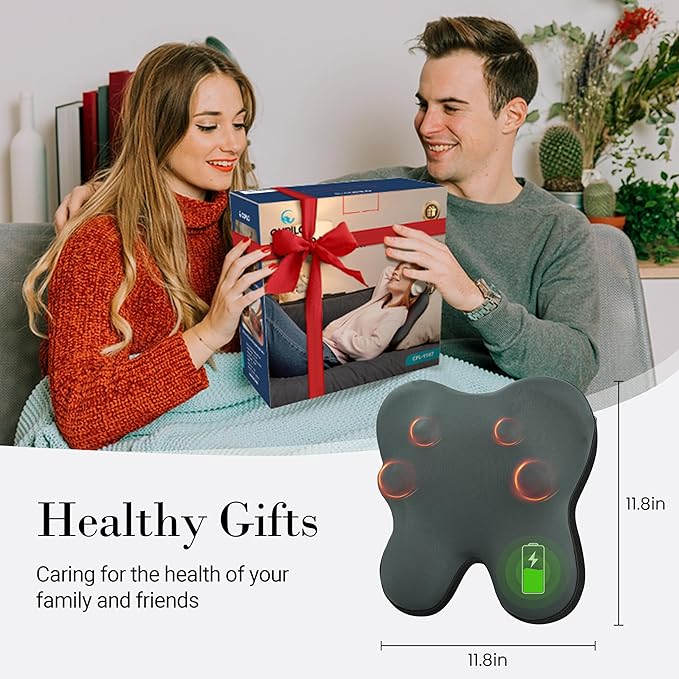 Cordless Back Massager FSA Eligible HSA, Shiatsu Neck Massager with Heat for Muscle Pain Relief, Kneading Massage Pillow for Neck, Back, Shoulder, Birthday Day Gifts for Women Men