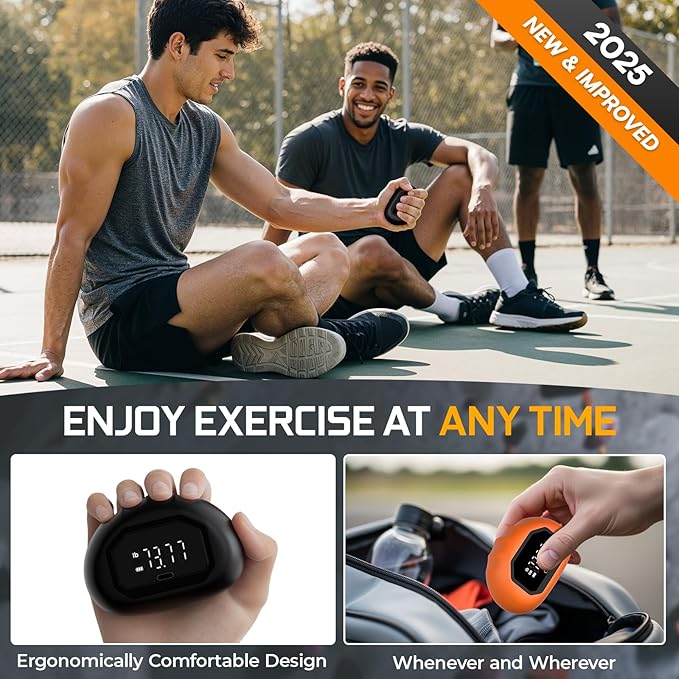 Funny Palm Grip Strength Tester Trainer - Strength Dynamometer Rechargeable Hand Exercising Device for Hand and Finger Grip Tester with Finger Exerciser Stretcher Workout Equipment