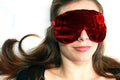 Handmade Weighted Sleep Eye Mask Yoga Pillow - Flax Seed Fill - Unscented - Ruby Red - TEMF-RD
