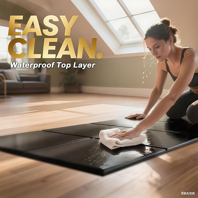 Foldable Treadmill Walking Pad Mat for Carpet Floors,72" x 30" 6mm Thick Treadmill Mat for Hardwood Floor,Indoor Exercise Stationary Bike,Elipitial, Gym Equipment, Noise Shock Absorption