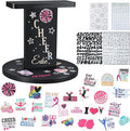 12.2 x 13.2 Inch Wooden Cheer Balance Stand Cheerleading Flyer Balance Trainer Rubberwood Cheer Stunt Stand DIY with 36 Decorative Stickers for Adult Promote Flexibility Core Strength