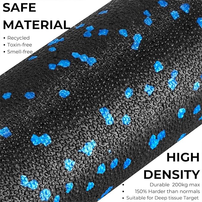 Mini Massage Foam Roller High Density - 100% Recycled Non-toxic Material - Portable Pocket-Sized for Travel - Foot Arch,Legs & Arms Pain Target - Waterproof and Durable 15x6cm(Roller + Ball)