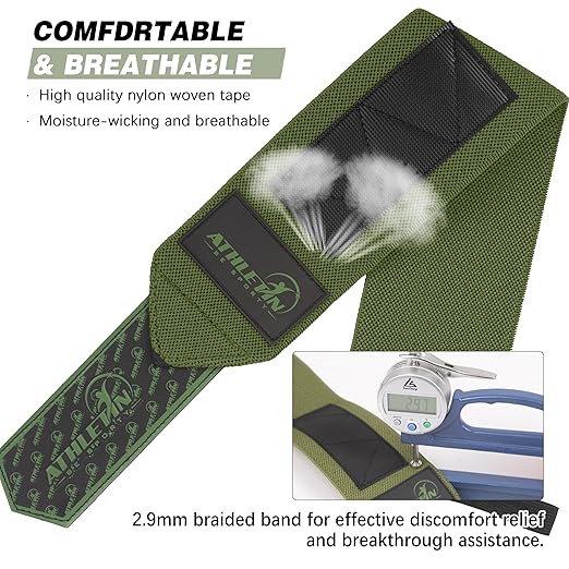 Professional Wrist Wraps, Heavy-Duty Support with Thumb Loop 18 Inch Pair for Powerlifting, Bodybuilding, Cross Training - Mesh carry pouch included (Purple)