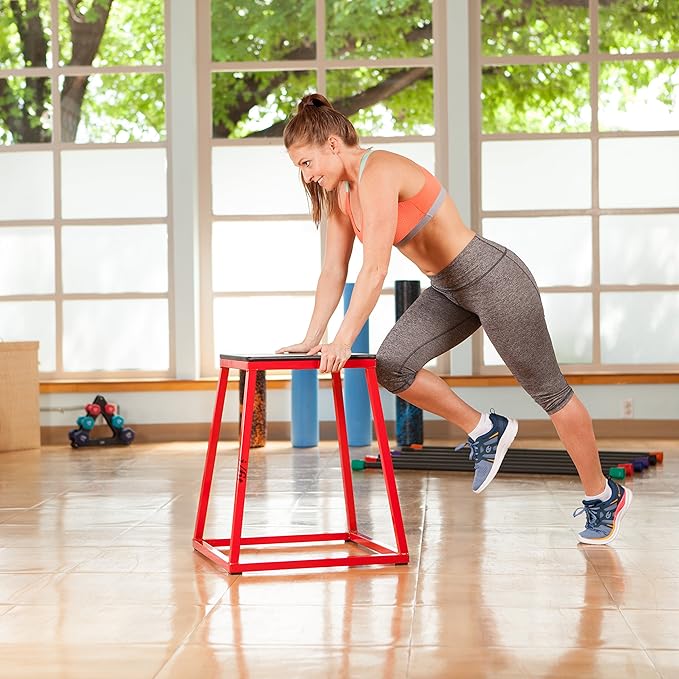 JFIT Plyometric Boxes - Made in Taiwan NO Assembly Required Single - Height Box Set and Adjustable Box Options Plyometric Platform and Jumping Agility Box for Training Conditioning Strength Training