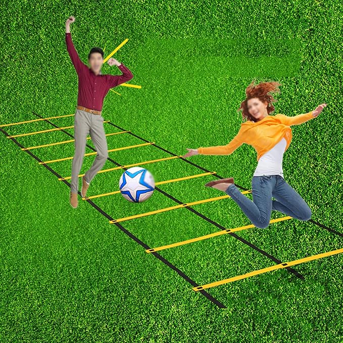 Agility Ladder Double Row Agility Ladder, Adjustable Training Equipment, Football Flexibility Training Jumping Ladder, for Personal Train(Size:4M)