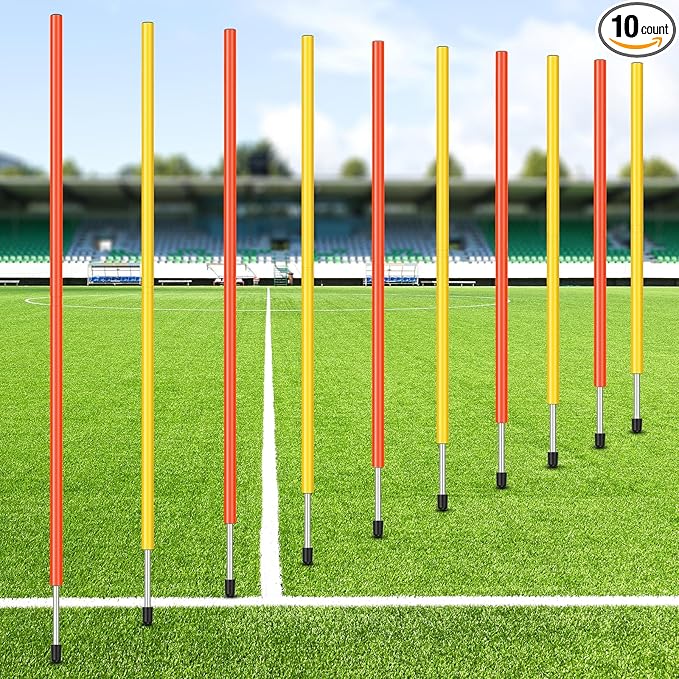 Training Agility Poles 5ft Adjustable Soccer Training Poles Soccer Practice Sticks Sports Speed and Agility Practice Equipment for Outdoor Speed Sport Drills