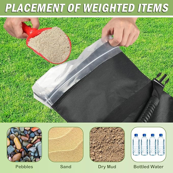 Heavy Duty Sand Bags, Tent Weight Bag, Portable Canopy Base with Feature, Water-Resistant Material, Umbrella Sand Bag with Practical Design, Bags for Camping and Fitness