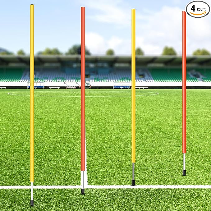 4 Pcs Training Agility Poles 5ft Adjustable Poles Soccer Training Sticks Sports Speed and Agility Trainings Equipment for Football Sport Soccers Speed Trainings