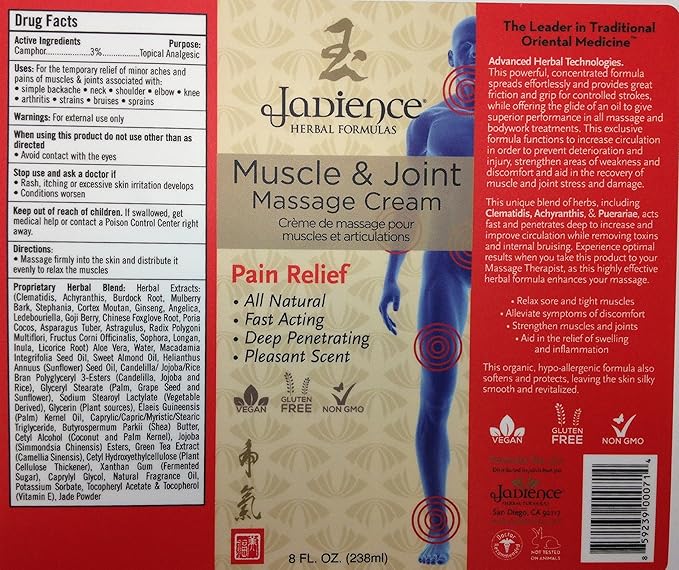 Jade Stone Heart Gua Sha & Massage Cream Kit by Jadience: Myofascial Therapy Tool | Muscle Joint Topical Analgesic | Natural Tension Relaxer for Body Pain Relief & Skin Conditions